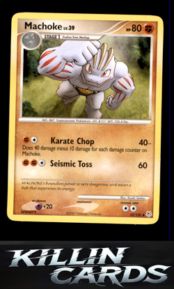 Machoke 53/130 Pokemon Uncommon Diamond and Pearl Card LP - Image 1