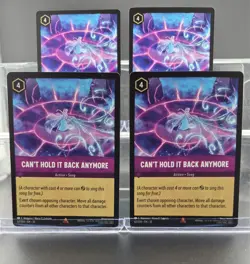 Disney Lorcana Can't Hold it Back Anymore 62/204 Whispers Well Rare 4 Cards Set - Image 1