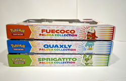Sealed BUNDLE: Paldea Collection (Fuecoco, Quaxly, Sprigatito) Card and Pin set - Image 2