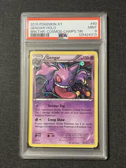 2015 Pokemon Gengar XY Breakthrough Cosmo Holo Card 60/162 PSA 9 - Image 1