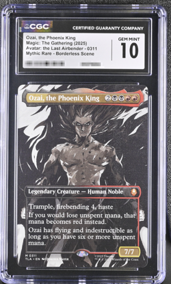 MTG Avatar The Last Airbender Ozai The Phoenix King #0311 Borderless CGG Gem 10 - Image 1