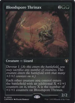 Bloodspore Thrinax NM Foil-Etched Commander Masters #555 Rare MTG - Image 1