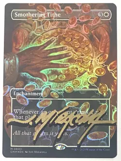 SMOTHERING TITHE (Foil) (Borderless) GOLD AND BLACK SHADOW SIGNED MTG NM - Image 1