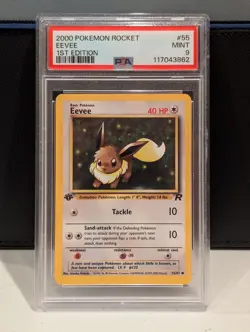 2000 Pokemon Team Rocket Eevee 1st Edition PSA 9 - Image 1