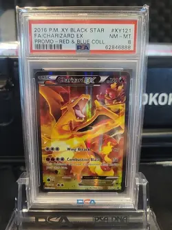 2016 POKEMON XY BLACK STAR PROMO #XY121 FULL ART/CHARIZARD EX PSA 8 - Image 1