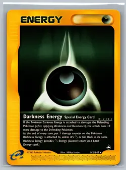 Pokemon TCG Darkness Energy #142/147 Rare CCG Aquapolis - Image 1