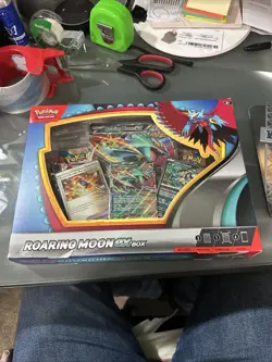 ROARING MOON EX BOX Pokemon TCG 4 Booster Packs + 4 Foil Promo Cards SEALED NEW - Image 1