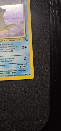 Pokemon TCG Lapras Fossil Holo Unlimited Rare Card 10/62 Vintage HP - Image 5