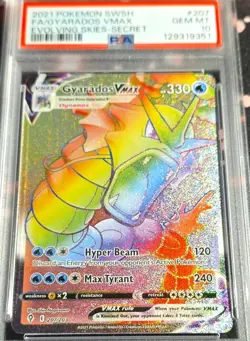 GYARADOS VMAX SECRET RARE 207/203 HOLO SWSH07 EVOLVING SKIES POKEMON PSA 10 - Image 1