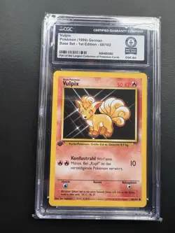 1st Edition GERMAN Vulpix 68/102 Pokemon TCG WOTC Base Set World Record - Image 1