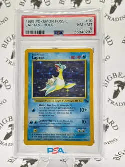 1999 Pokemon Fossil Lapras Holo PSA 8 - Image 1