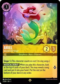 Ariel Spectacular Singer 2/204 Cold Foil The First Chapter HOLO Disney Lorcana - Image 1