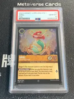 2023 Disney Lorcana Ariel Spectacular Singer 2/204 Foil The First Chapter PSA10 - Image 1