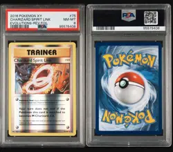 2016 Pokemon XY Charizard Spirit Link #75 Reverse Holo Evolutions PSA 8 - Image 2