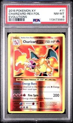 2016 Pokemon Charizard Reverse Holo XY Evolutions #11/108 PSA 8 - Image 1