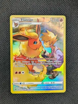 Pokemon TCG: Flareon Tg01/Tg30 Swsh09: Brilliant Stars Trainer Gallery Holo - Image 1