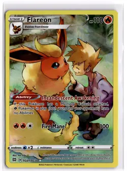 Pokemon TCG Flareon TG01/TG30 Swsh09: Brilliant Stars Trainer Gallery Holo - Image 1