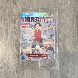 Bandai Namco One Piece CCG Monkey D. Luffy Leader US Voyage Promo Holo Card - Image 1