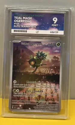 Pokemon TCG Teal Mask Ogerpon Black Star Promo Graded Card Ace 9 Mint Holo Rare - Image 1