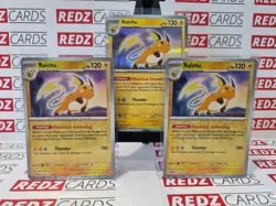 Raichu X3 Reverse + Holo Bundle 151 MEW Pokemon Cards NM - Image 1