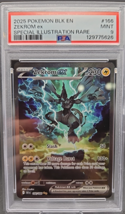 Pokemon TCG Zekrom EX Sir 166/086 SV Black Bolt English PSA 9 - Image 1