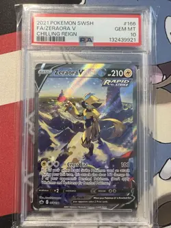 Zeraora V 166/198 PSA 10 - GEM MINT: 2021 Pokemon Chilling Reign Alt Art - Image 1