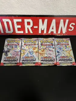 Pokemon Prismatic Evolutions Art Set | 4 Sealed Booster Packs - Image 1