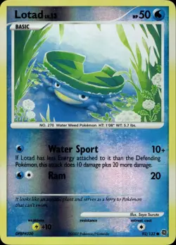 Lotad 92/132 Reverse Holo DP Secret Wonders Pokemon - Image 1