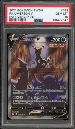 Pokemon Umbreon V Evolving Skies Full Alt Art #189 PSA 10 Gem Mint - Image 1