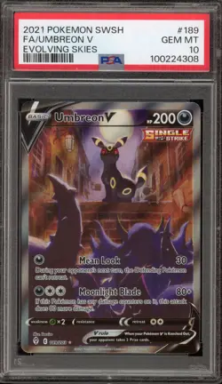 Pokemon Umbreon V Evolving Skies Full Alt Art #189 PSA 10 Gem Mint - Image 1