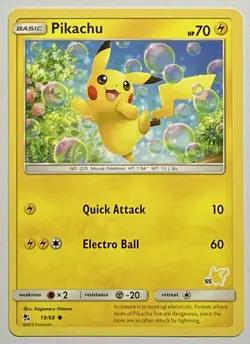 Pikachu 19/68 (NM) Common •Pikachu STAMPED• Sun & Moon: Battle Academy 2020 - Image 1