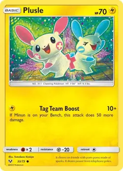 Plusle Shining Legends 33/73 NM English Pokemon Card - Image 1