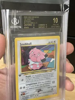 SPANISH BGS 10 BLACK LABEL Snubbull 1st Edition Neo Genesis 74 Pokemon Card - Image 2