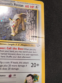 Giovanni's Persian 8/132 Holo Rare - Pokemon Gym Challenge WOTC DMG - Image 2