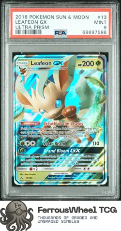Leafeon Gx #9 - 2018 Pokemon Sun & Moon Ultra Prism - PSA 9 - Image 1