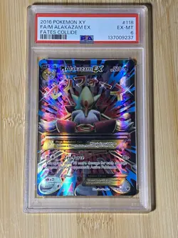 2016 Pokemon XY FA/M Alakazam EX Fates Collide 118/124 PSA 6 - Image 1
