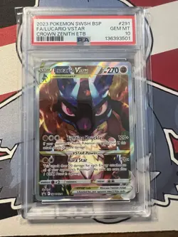Lucario VSTAR SWSH291 (Pokemon 2023) PSA 10 - English Black Star Promo - Image 1