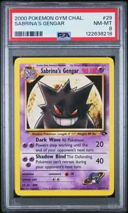 Sabrina's Gengar 29/132 Rare Pokemon 2000 Gym Challenge PSA 8 NM-MT - Image 1