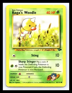 💥 Koga's Weedle Gym Challenge Set Pokemon 2000 Vintage # 82/132 - Image 1