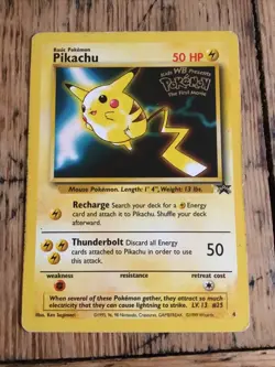 1999 Pokemon CCG Card Pikachu Black Star Movie Wizards Promo Card - Image 1