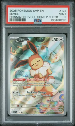 Pokemon Center Eevee EN Prismatic Evolutions ETB Promo PSA 9 - Image 2