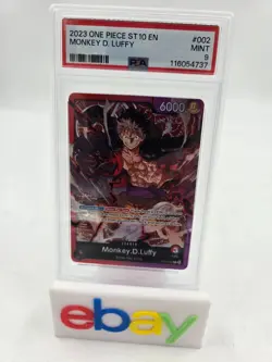 2023 One Piece Monkey D. Luffy #ST10-002 Foil The Three Captains PSA 9 - Image 1