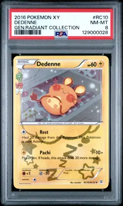 2016 POKEMON XY GENERATIONS RADIANT COLLECTION #RC10 DEDENNE PSA 8 - Image 1