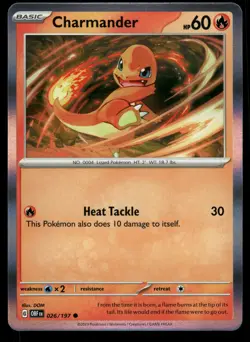 Charmander Obsidian Flames Promo Holo 026/197 Pokemon Card - Image 1
