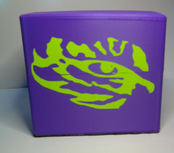 Deck Card Box w/Dice Tray - Holds 100 + Sleeved Cards - Pur/Yel - MTG/Pokemon - Image 1