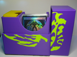 Deck Card Box w/Dice Tray - Holds 100 + Sleeved Cards - Pur/Yel - MTG/Pokemon - Image 3