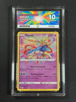 ACE 10 Zacian 082/185 AMAZING RARE Pokemon Card Vivid Voltage GEM MINT - Image 1