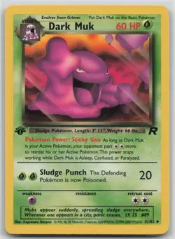 1st Edition Vintage Pokemon Card Dark Muk Uncommon Team Rocket 41/82 VLP - Image 1