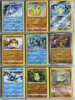 Pokemon Card Species Set Lot - 9x Unique Cards / Sandshrew Family - Image 1