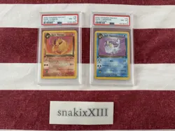 2000 POKEMON - Team Rocket 1st Edition - Dark Flareon / Vaporeon PSA 8 - Image 1